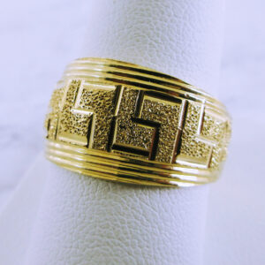 14K Yellow Gold Versace Inspired Ring