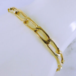 18K Yellow Gold Paper Clip Bracelet