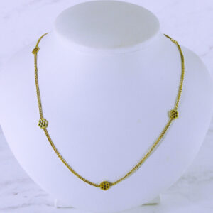 10K Yellow Gold 28" Flower Station Chain