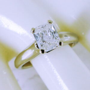 14K White Gold Radiant-Cut Diamond Solitaire Ring