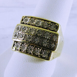 Men's 10K Yellow Gold and Diamond Ring