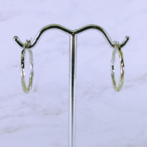 18K White Gold Twisted Hoop Earrings