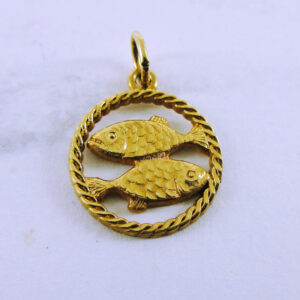 10K Yellow Gold Pisces Pendant