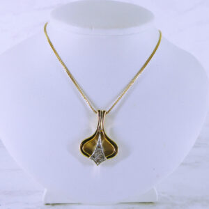 14K Yellow Gold Necklace with Diamond Pendant
