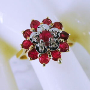 10K Yellow Gold Ruby and Diamond Ring