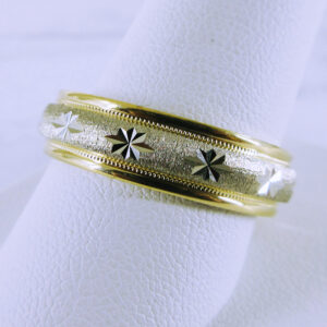Men's 10K Yellow and White Gold Wedding Band